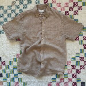 Porter and Ash Brown Men’s 100% Linen Shirt Beachwear Resortwear